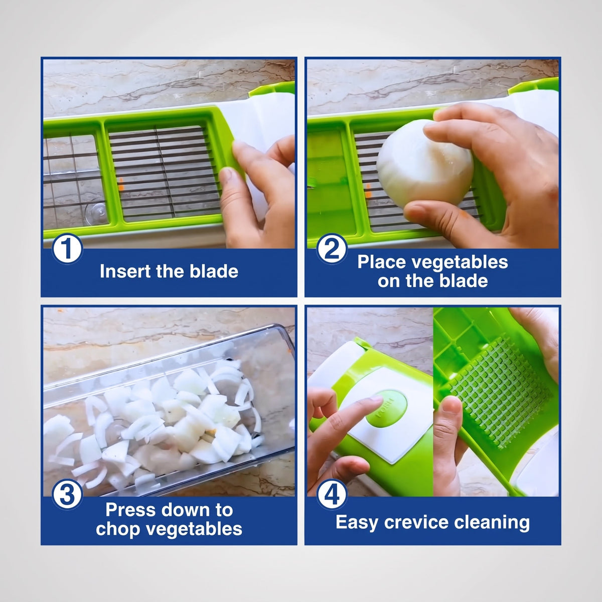 12-in-1 Vegetable Slicer with Ergonomic Hand Guard – Multi-Blade Vegetable Cutter for Safe Food Prep - We are MFEO
