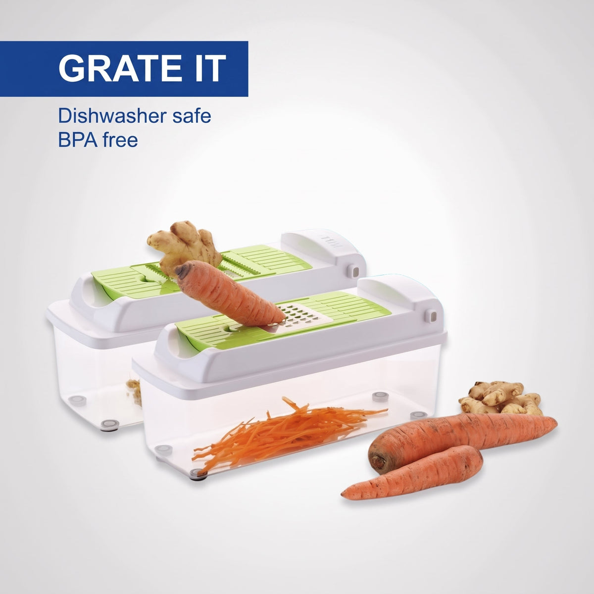 12-in-1 Vegetable Slicer with Ergonomic Hand Guard – Multi-Blade Vegetable Cutter for Safe Food Prep - We are MFEO