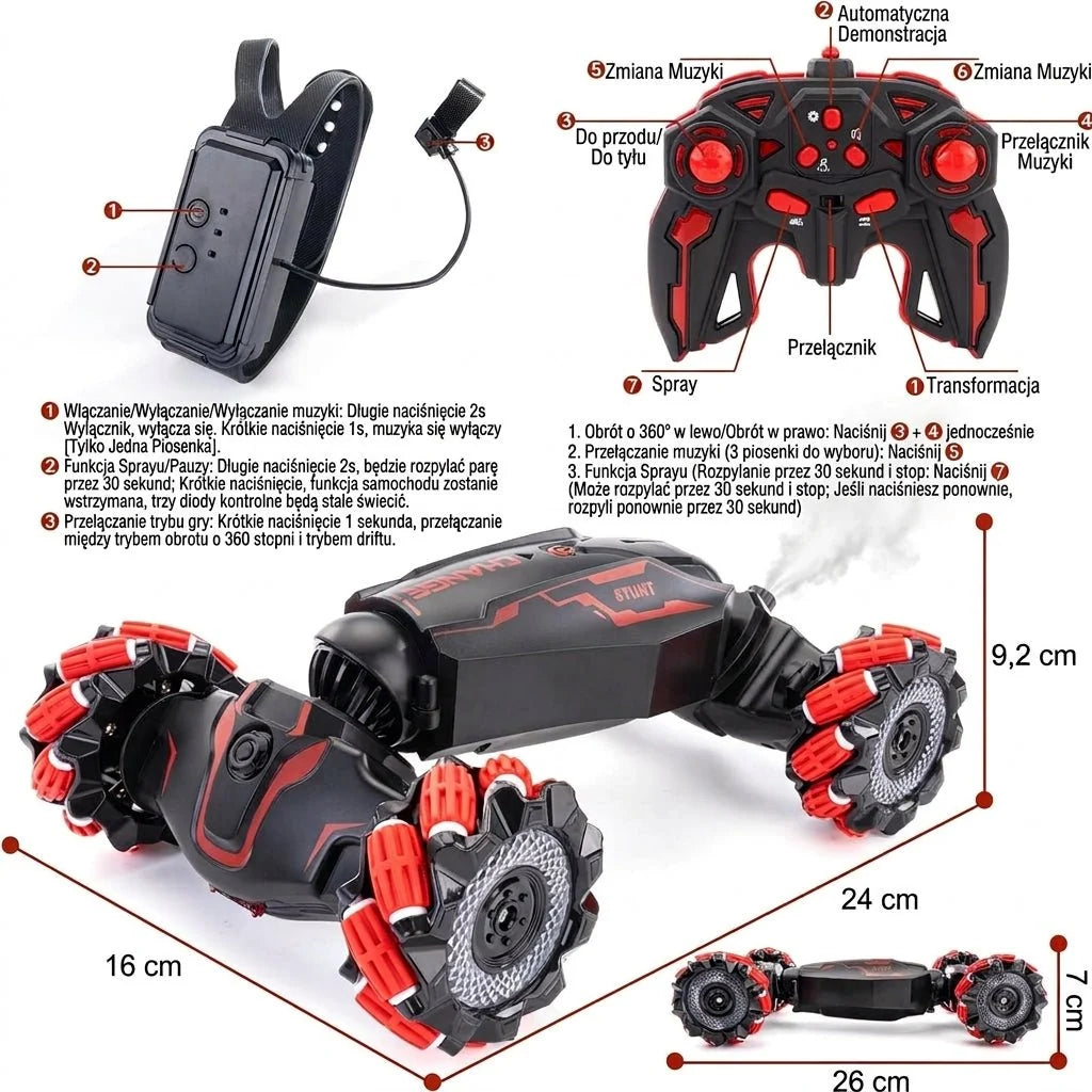 4WD Remote Control Car with Gesture Control – Mecanum Wheels for All Terrains, Stunt Functions 1