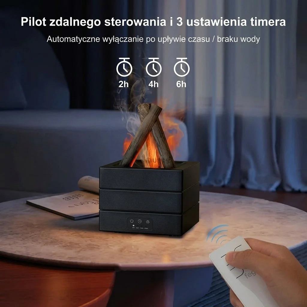 Essential Oil Diffuser with LED Flame Effect – Quiet Aromatherapy Humidifier with Remote 5