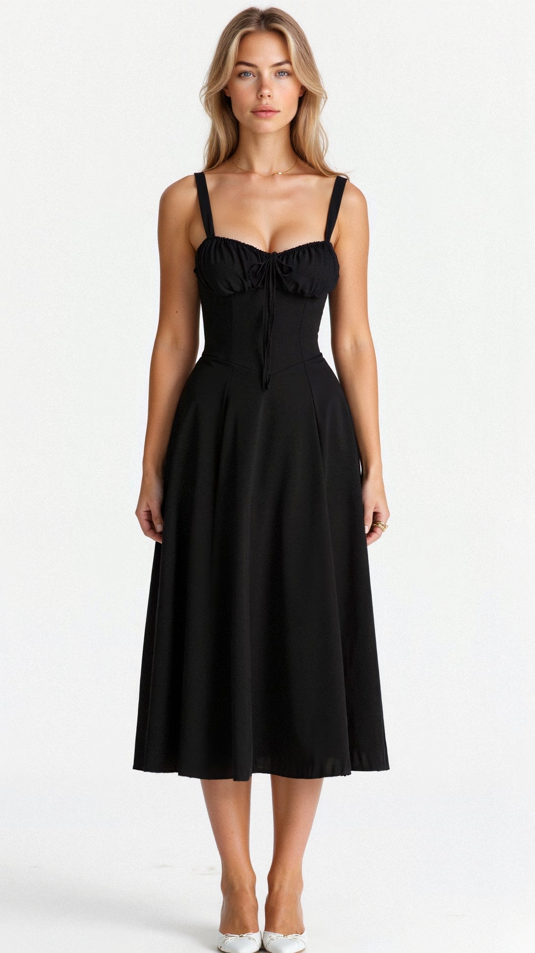 Floral Midi Dress for Women – Lightweight Summer Wedding Guest Dress with Side Slit 2