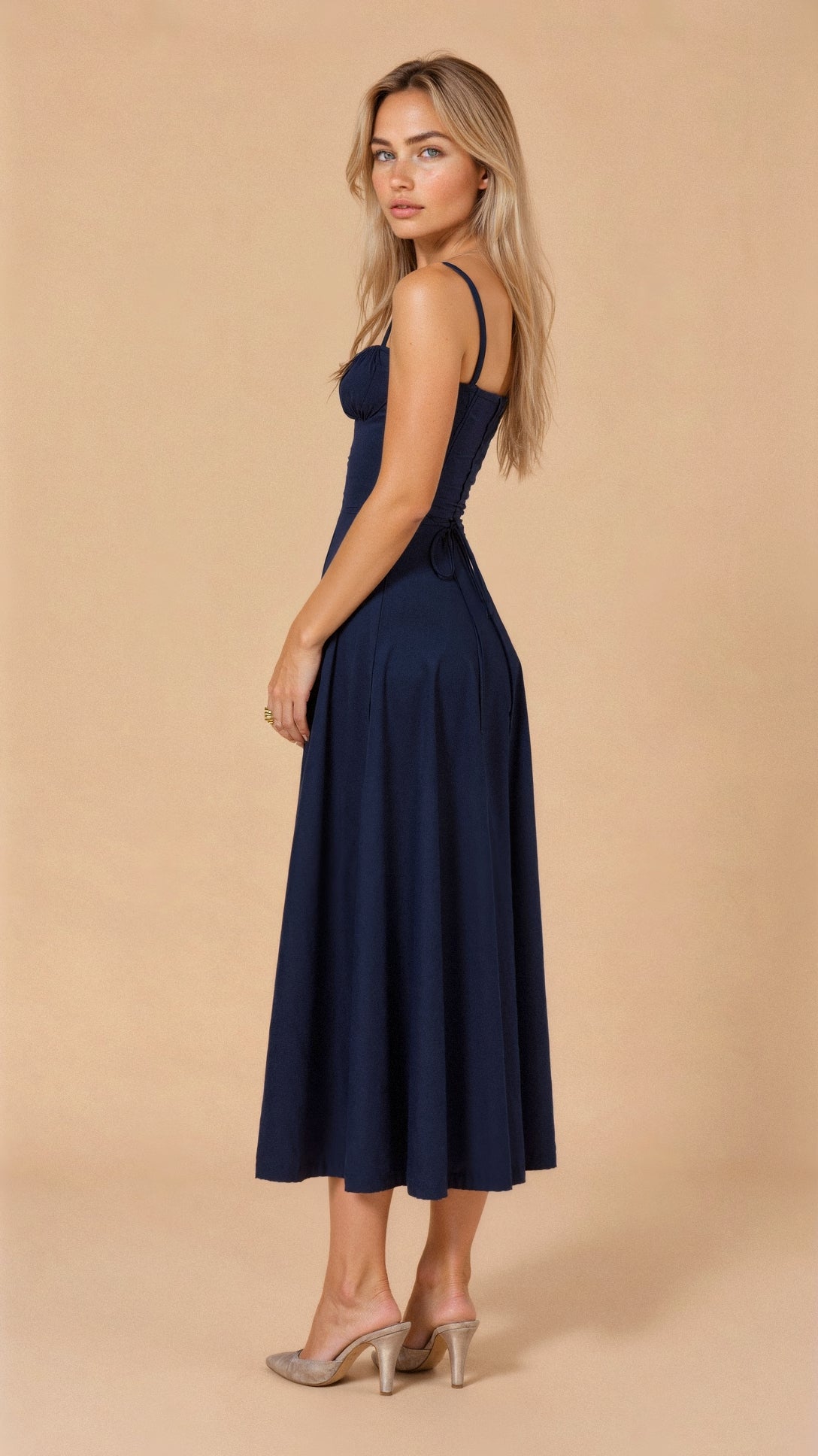 Floral Midi Dress for Women – Lightweight Summer Wedding Guest Dress with Side Slit 5