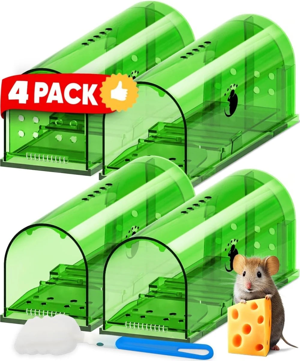 Humane Mouse Trap 4-Pack – Safe for Children and Pets, Touchless Design 1