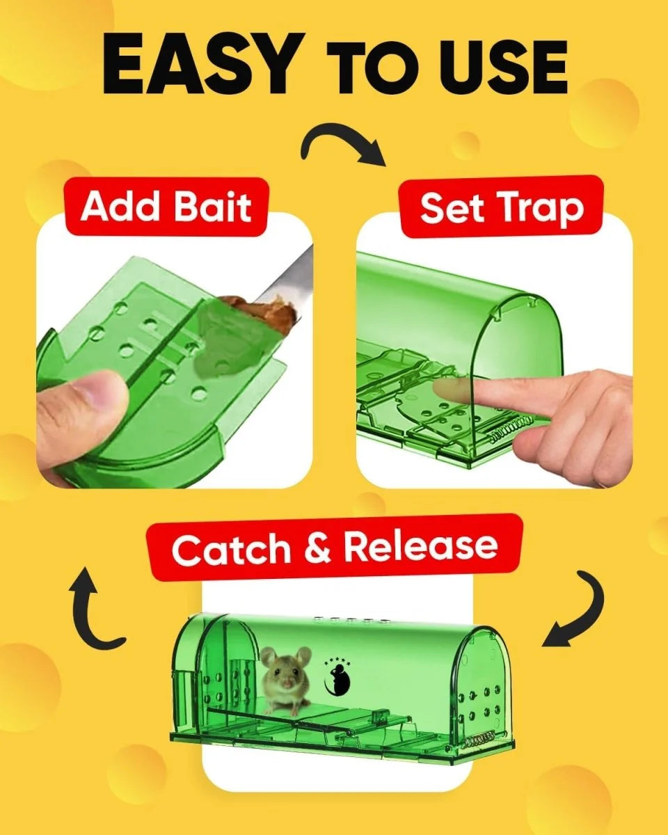 Humane Mouse Trap 4-Pack – Safe for Children and Pets, Touchless Design 4
