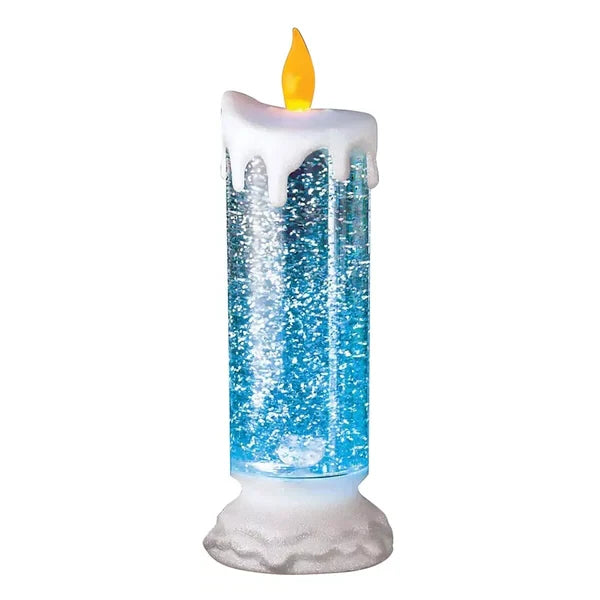 LED Christmas Candle with Glitter – Colour-Changing Flameless Battery Operated Decoration 0