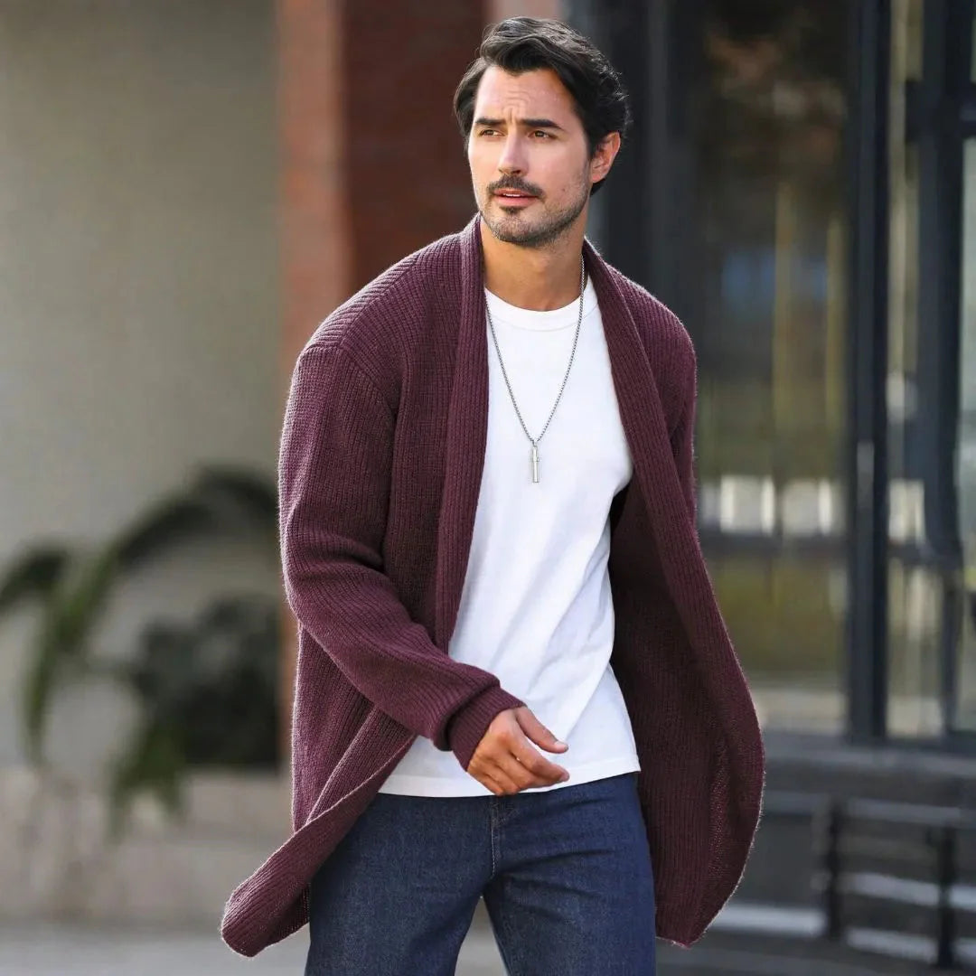 Men's Cardigan with Shawl Collar – Knit Layering Piece for Casual and Smart-Casual Wear 1