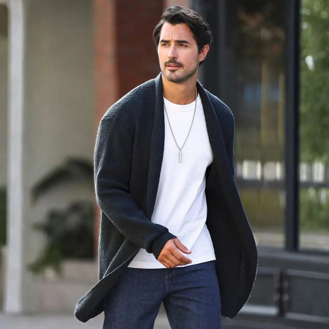 Men's Cardigan with Shawl Collar – Knit Layering Piece for Casual and Smart-Casual Wear 3