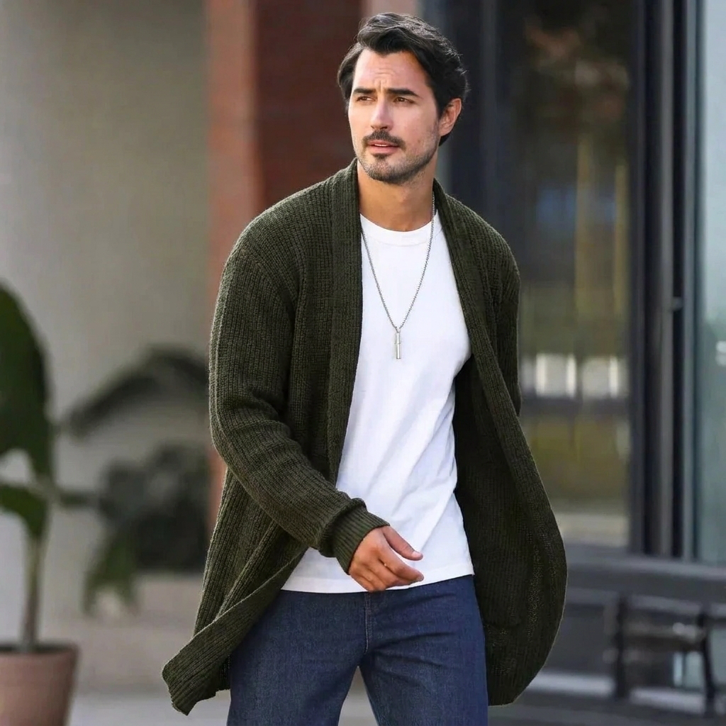 Men's Cardigan with Shawl Collar – Knit Layering Piece for Casual and Smart-Casual Wear 4