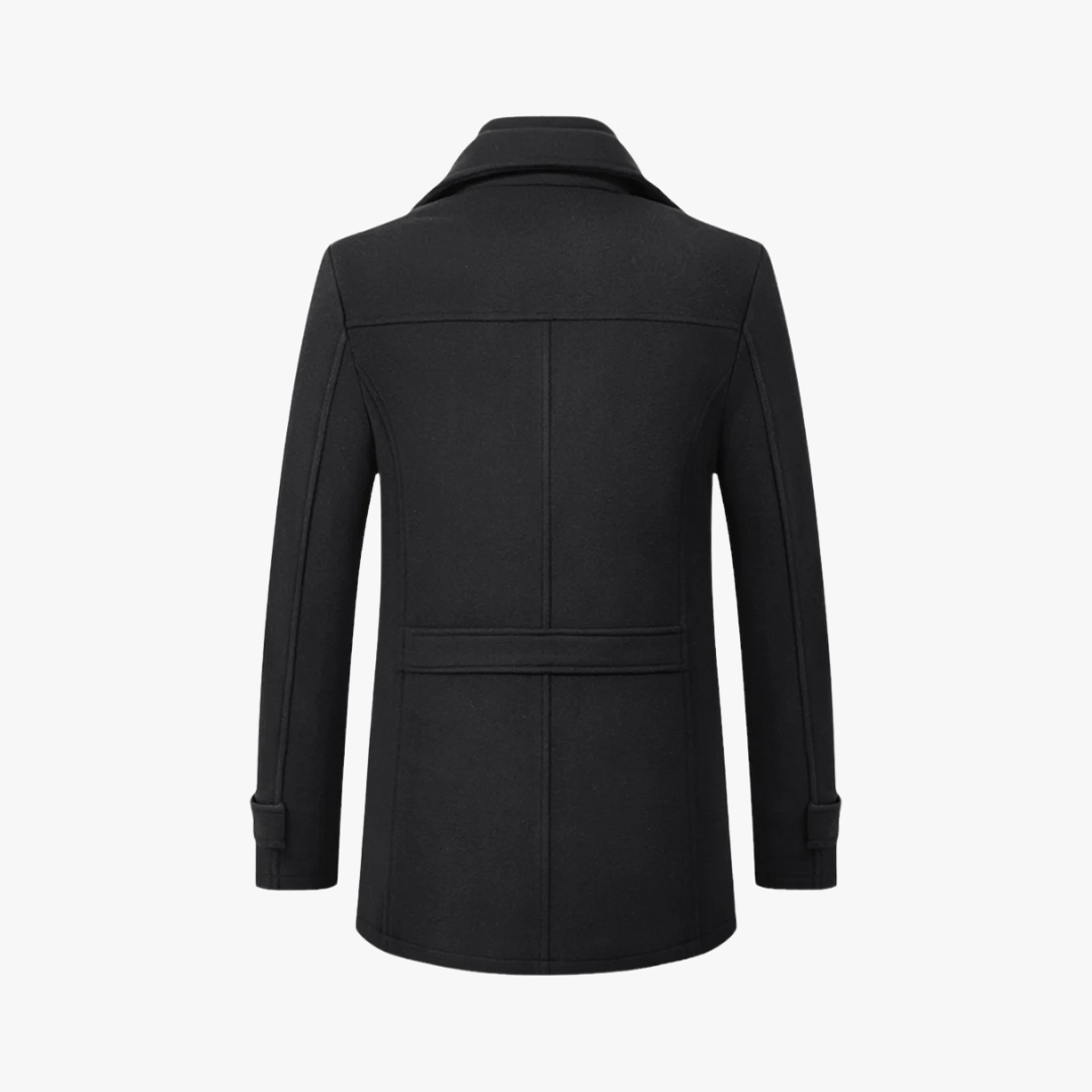 Men's Trench Coat with Layered Collar – Slim Fit, Zip Pockets for Office and Casual Wear 5