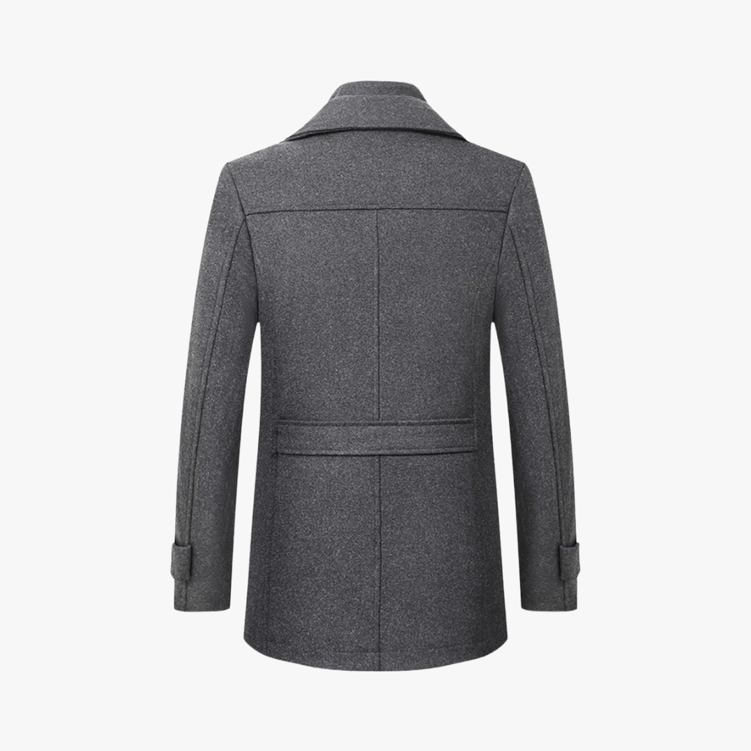 Men's Trench Coat with Layered Collar – Slim Fit, Zip Pockets for Office and Casual Wear 7