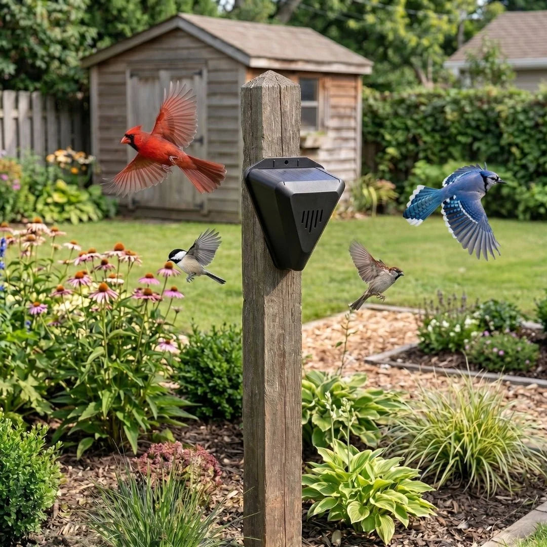 Solar Bird Deterrent for Garden – Automatic Sound Repeller with Waterproof Housing 4