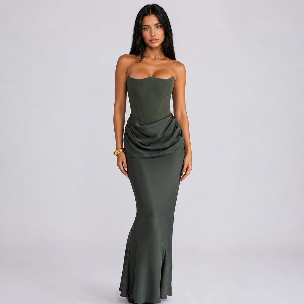 Strapless Maxi Dress – Comfortable Floor-Length Design for Formal Events