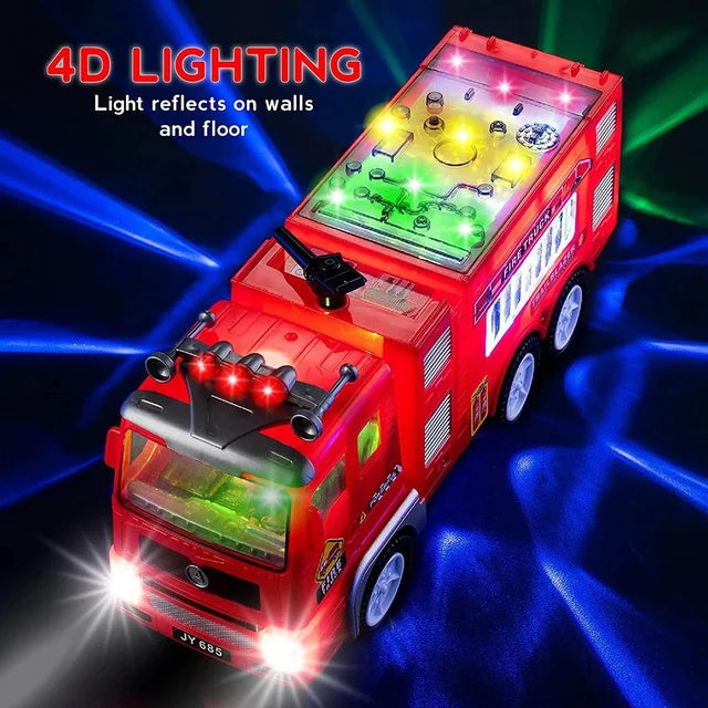 Toy Fire Engine Truck with Lights and Siren Sounds – Electric Firefighter Toy for Kids 0