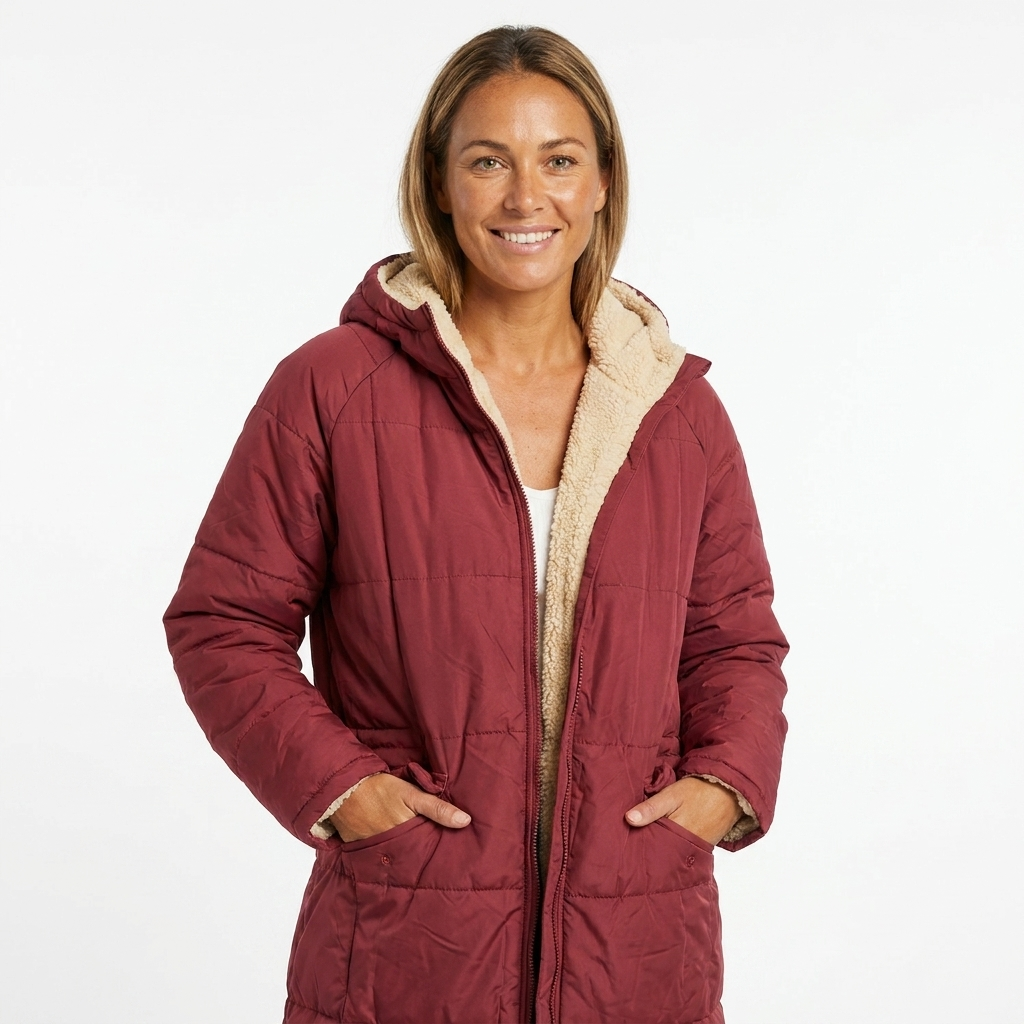 Women's Black Puffer Jacket – Long Quilted Coat with Hood for Winter 5