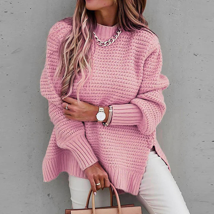 Women's Chunky Knit Jumper – Oversized Mock Neck Cardigan for Winter 3