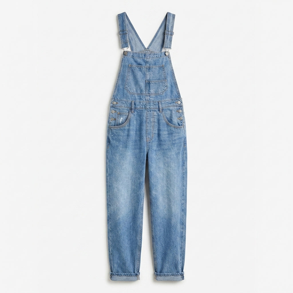 Denim Jumpsuit with Adjustable Straps – Relaxed Fit Dungaree 2