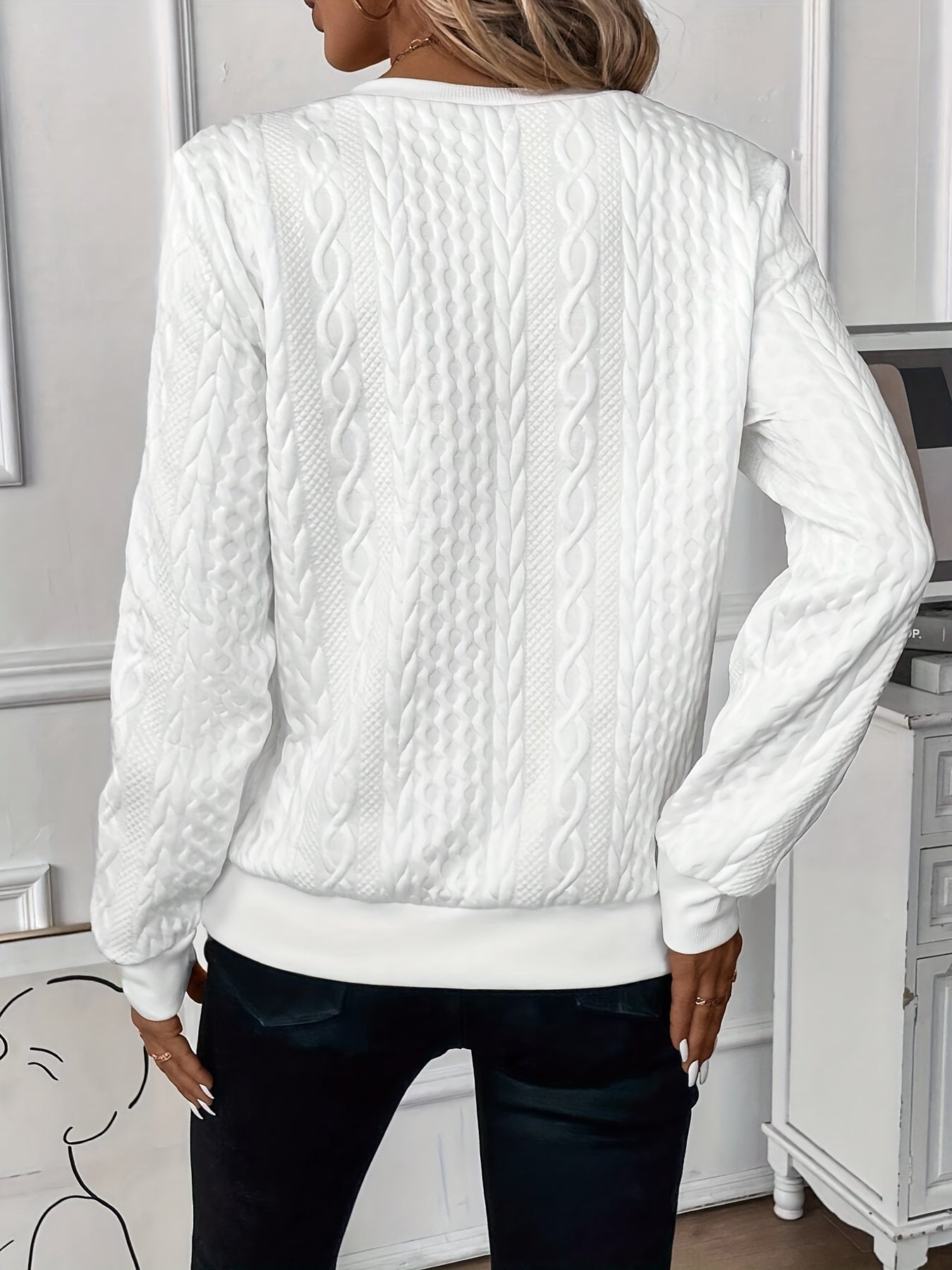 Women's Half-Zip Jumper – Fitted Cable Knit for Transitional Seasons, Layering Essential 1
