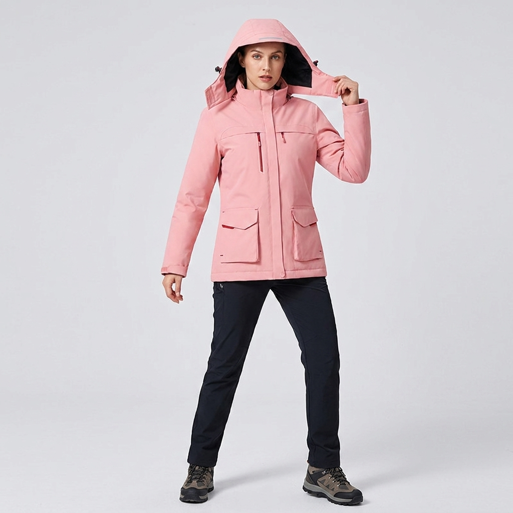 Women's Heated Jacket for Winter – USB Power, Adjustable Temperature, Detachable Hood 5