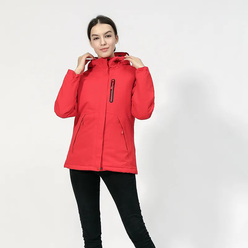 Women's Heated Jacket with Hood – USB Zip Up for Winter Outdoor Activities 2