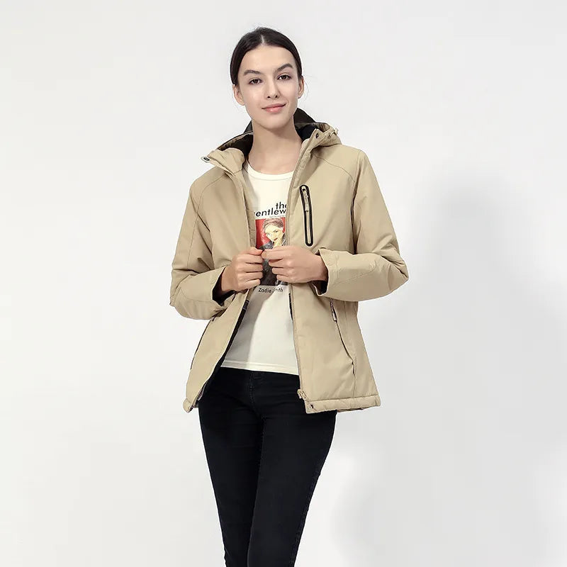 Women's Heated Jacket with Hood – USB Zip Up for Winter Outdoor Activities 6