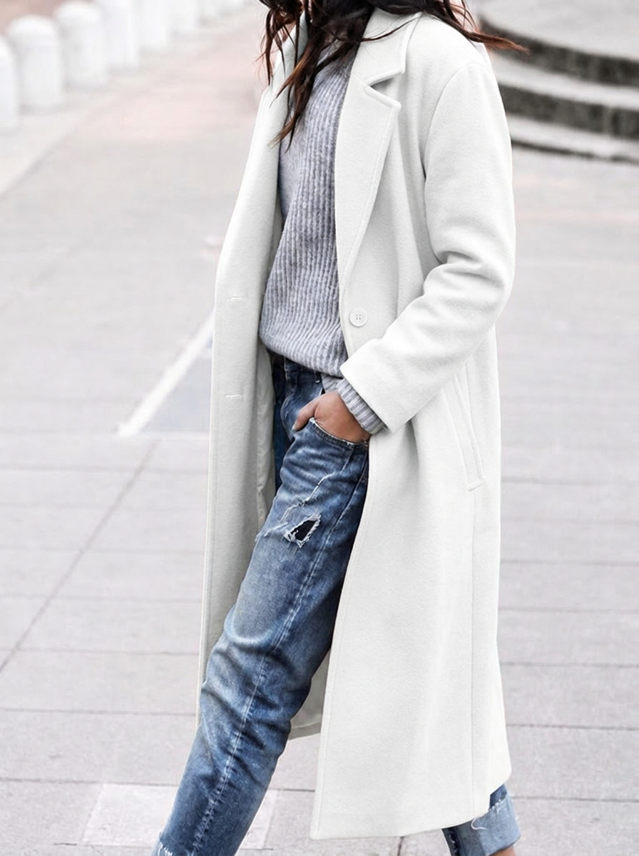 Women's Oversized Long Trench Coat – Winter Layering Piece with Wide Lapel 5