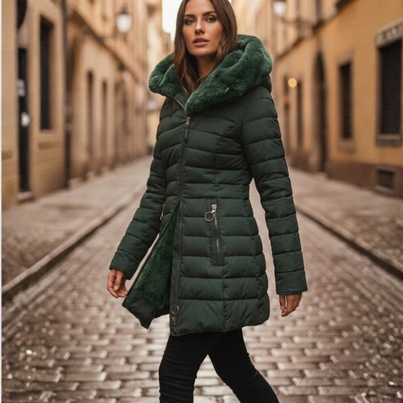 Women's Puffer Jacket – Long Hooded Quilted Winter Coat for Cold Weather 3