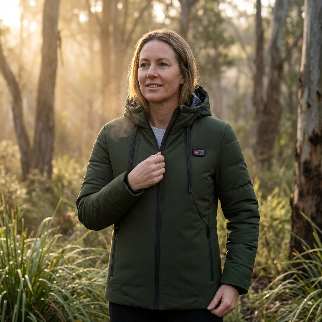 Women's Puffer Jacket with 11 Heating Zones – Quilted Longline Design for Winter Outdoors 2