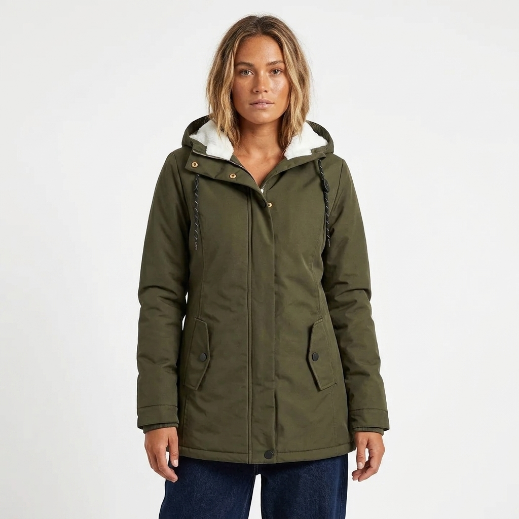 Women's Rain Jacket with Adjustable Waist – Waterproof Hooded Design for Cool Weather 1