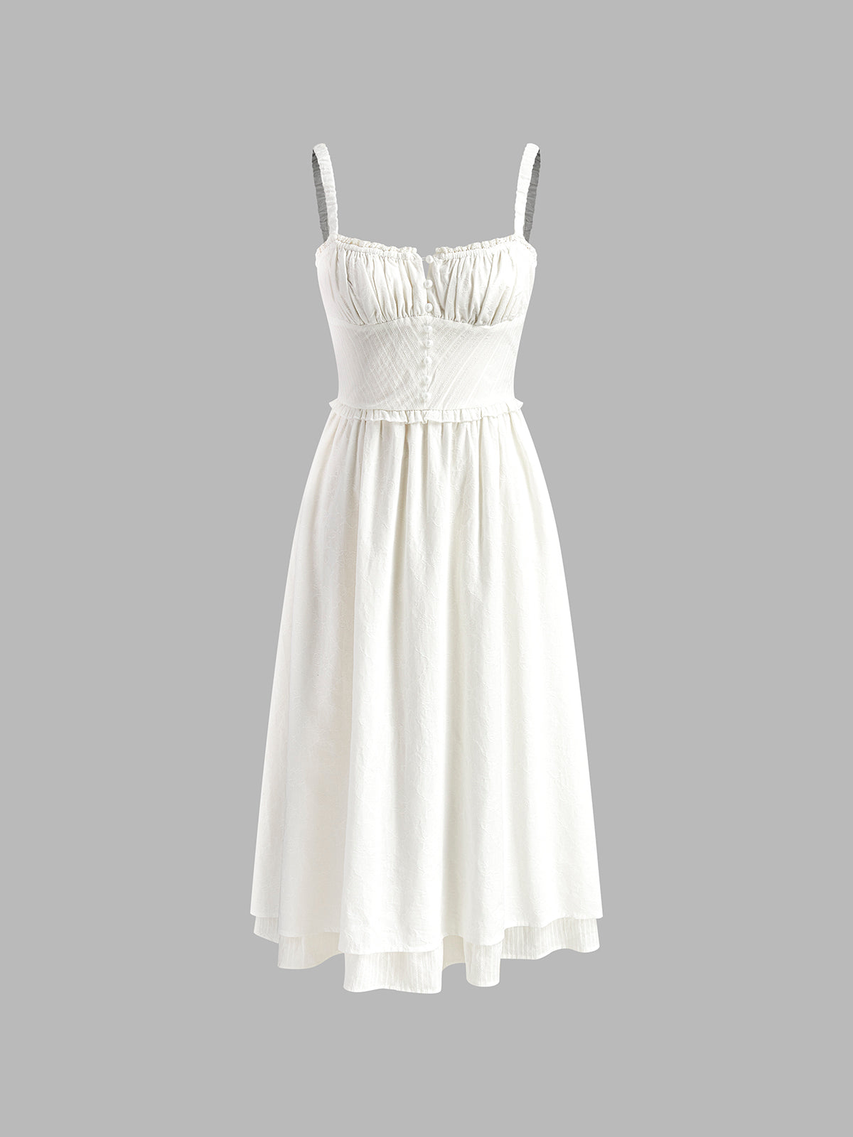 Women's Summer Midi Dress with Ruffle Hem – Adjustable Straps for Casual or Cocktail Occasions 5