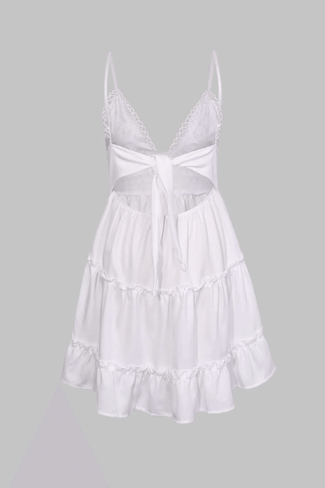 Women's Summer Mini Dress with V-Neck and Ruffle Detail – Lightweight and Flattering 1