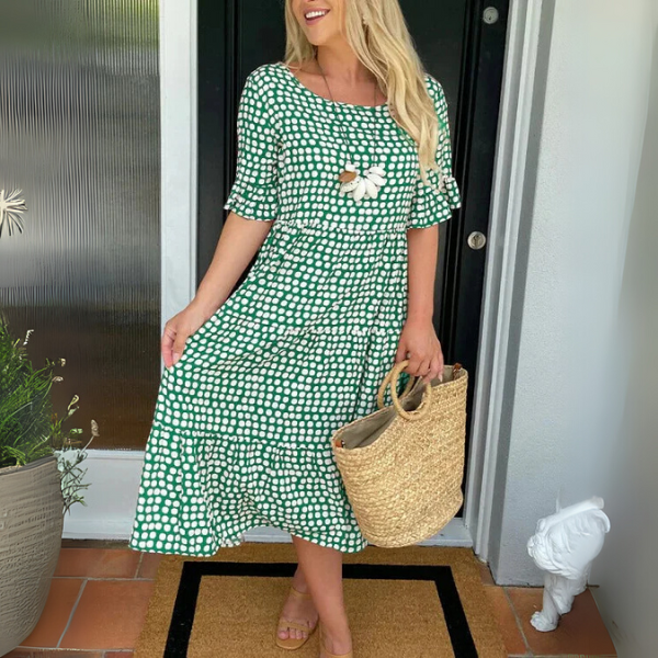 Women's Tiered Midi Dress – Relaxed Fit, Lightweight Summer Dress in Plus Sizes 3