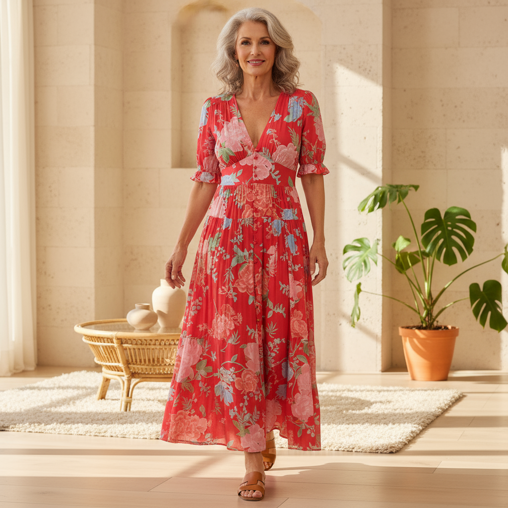 Womens Summer Floral Dress – Lightweight Plus Size Wedding Guest Dresses for Warm Days 0