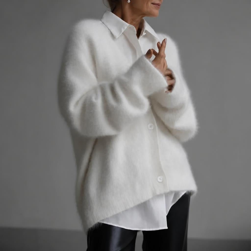 Black Oversized Deep V-Neck Cardigan for Women – Soft Knit, Relaxed Fit Layering Piece - We are MFEO