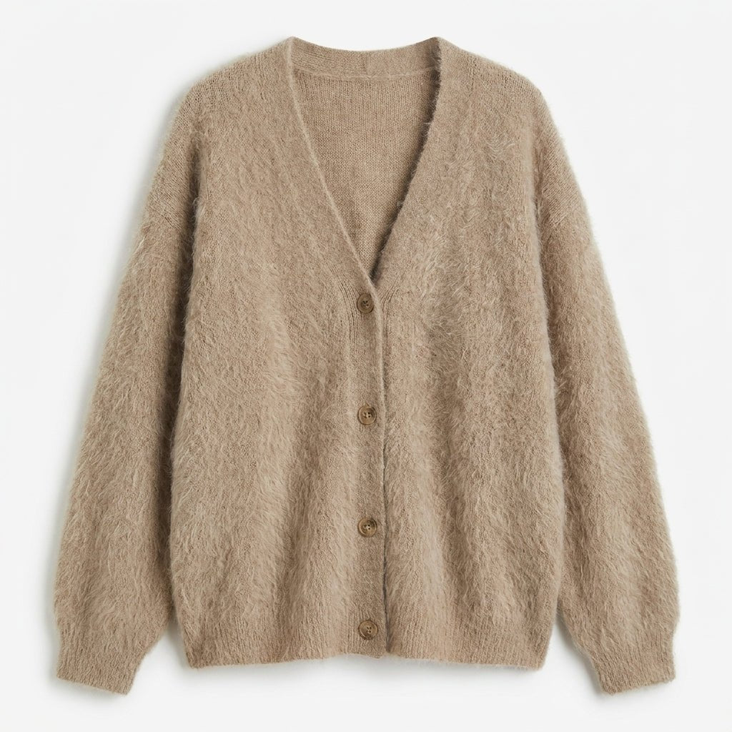Black Oversized Deep V-Neck Cardigan for Women – Soft Knit, Relaxed Fit Layering Piece - We are MFEO
