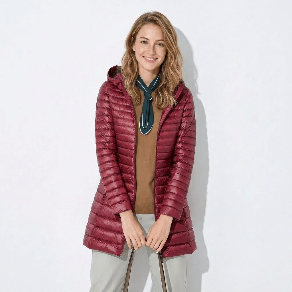 Black Puffer Jacket for Women – Long Hooded Quilted Design for Winter - We are MFEO