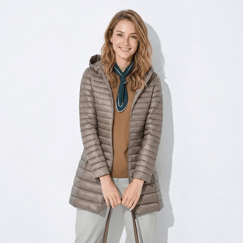 Black Puffer Jacket for Women – Long Hooded Quilted Design for Winter - We are MFEO