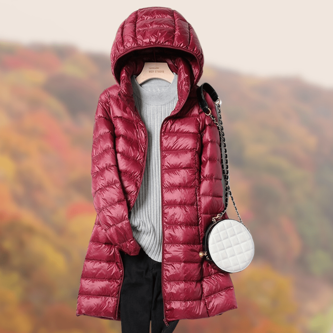 Black Puffer Jacket for Women – Long Hooded Quilted Design for Winter - We are MFEO