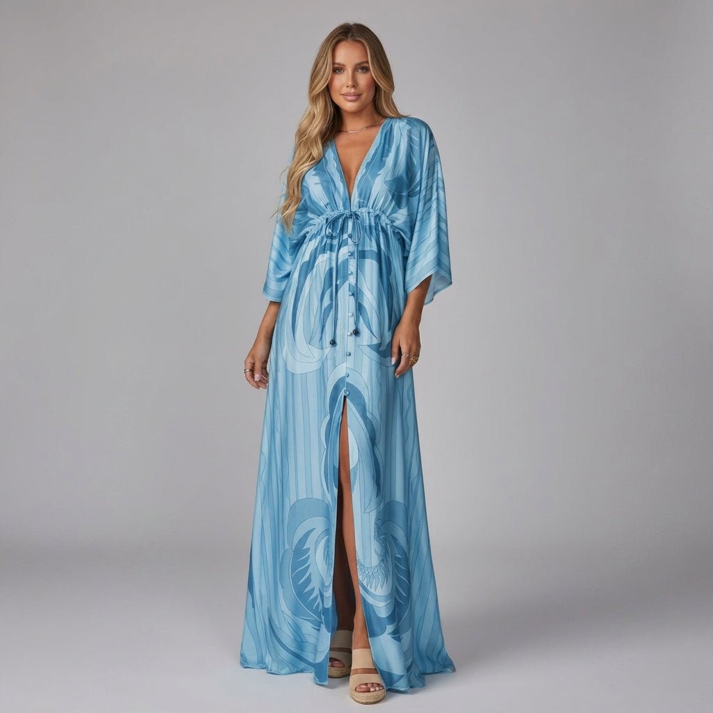 Bohemian Maxi Dress – Lightweight Chiffon with Adjustable Waist for Summer Events - We are MFEO