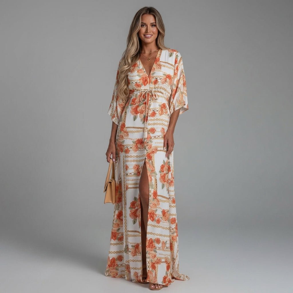 Bohemian Maxi Dress – Lightweight Chiffon with Adjustable Waist for Summer Events - We are MFEO