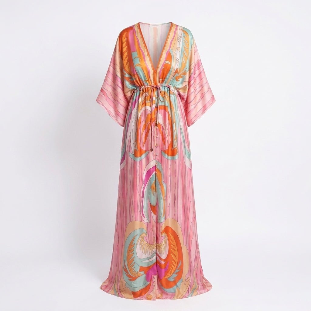 Bohemian Maxi Dress – Lightweight Chiffon with Adjustable Waist for Summer Events - We are MFEO