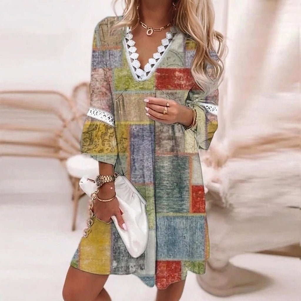 Boho Printed Mini Dress for Summer - Relaxed Fit - We are MFEO