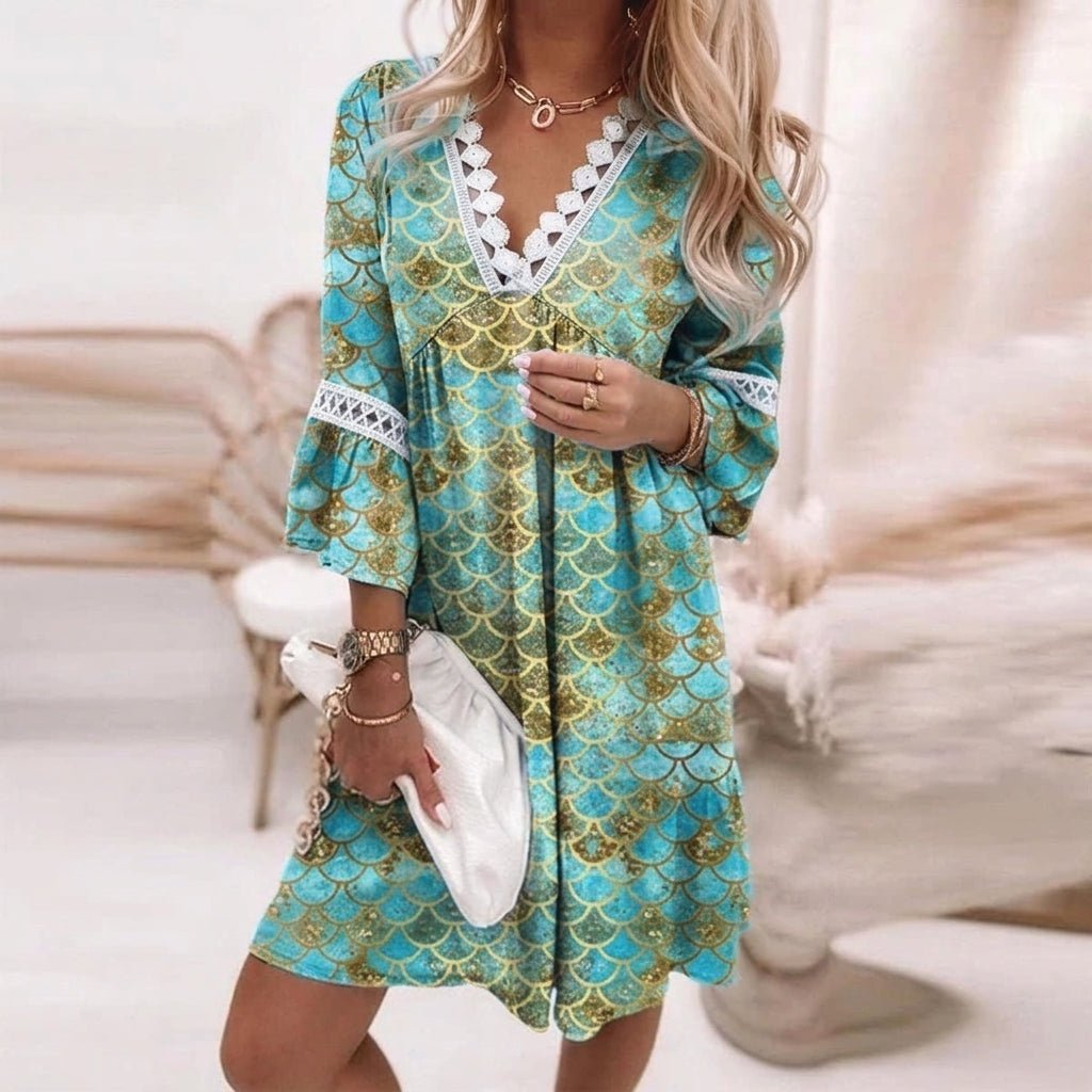 Boho Printed Mini Dress for Summer - Relaxed Fit - We are MFEO