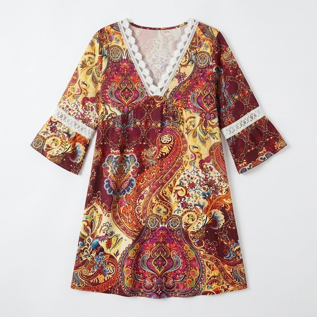 Boho Printed Mini Dress for Summer - Relaxed Fit - We are MFEO