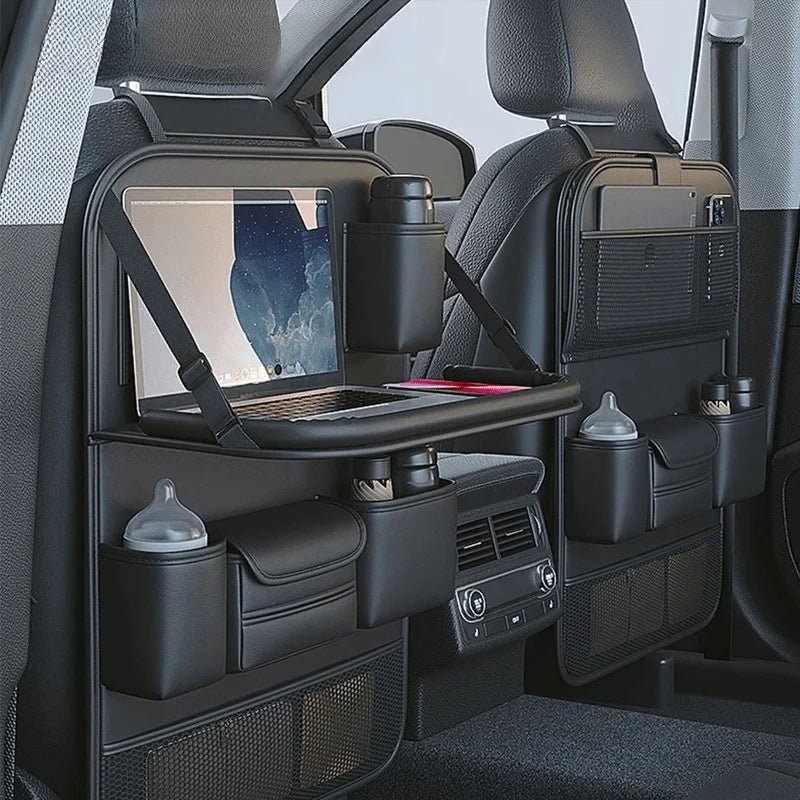 Car Seat Organiser with Foldable Food Tray and Tablet Holder for Back Seat Storage - We are MFEO