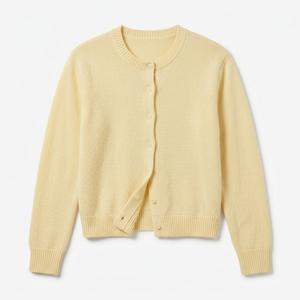 Cardigan for Women – Ribbed Knit with Button Front and Crew Neck - We are MFEO