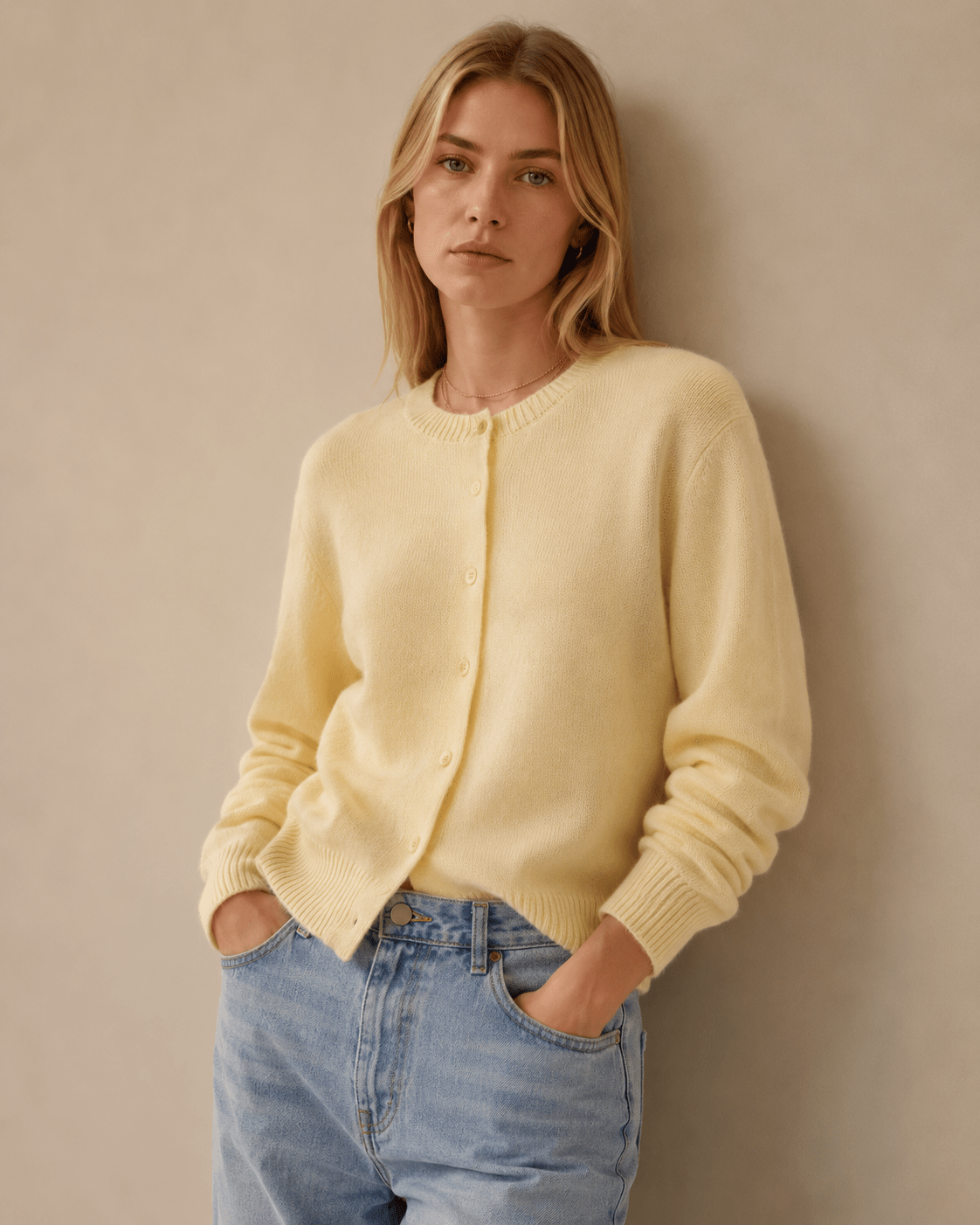 Cardigan for Women – Ribbed Knit with Button Front and Crew Neck - We are MFEO