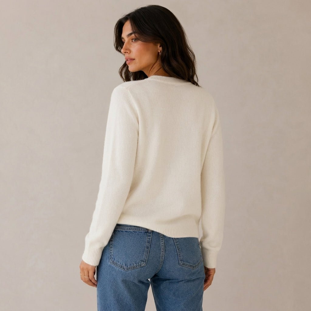 Cashmere Cardigan for Women – Fitted Round Neck with Button Front - We are MFEO