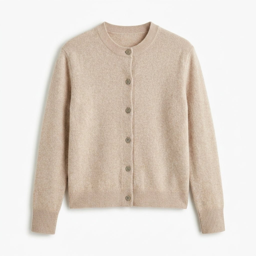 Cashmere Cardigan for Women – Fitted Round Neck with Button Front - We are MFEO
