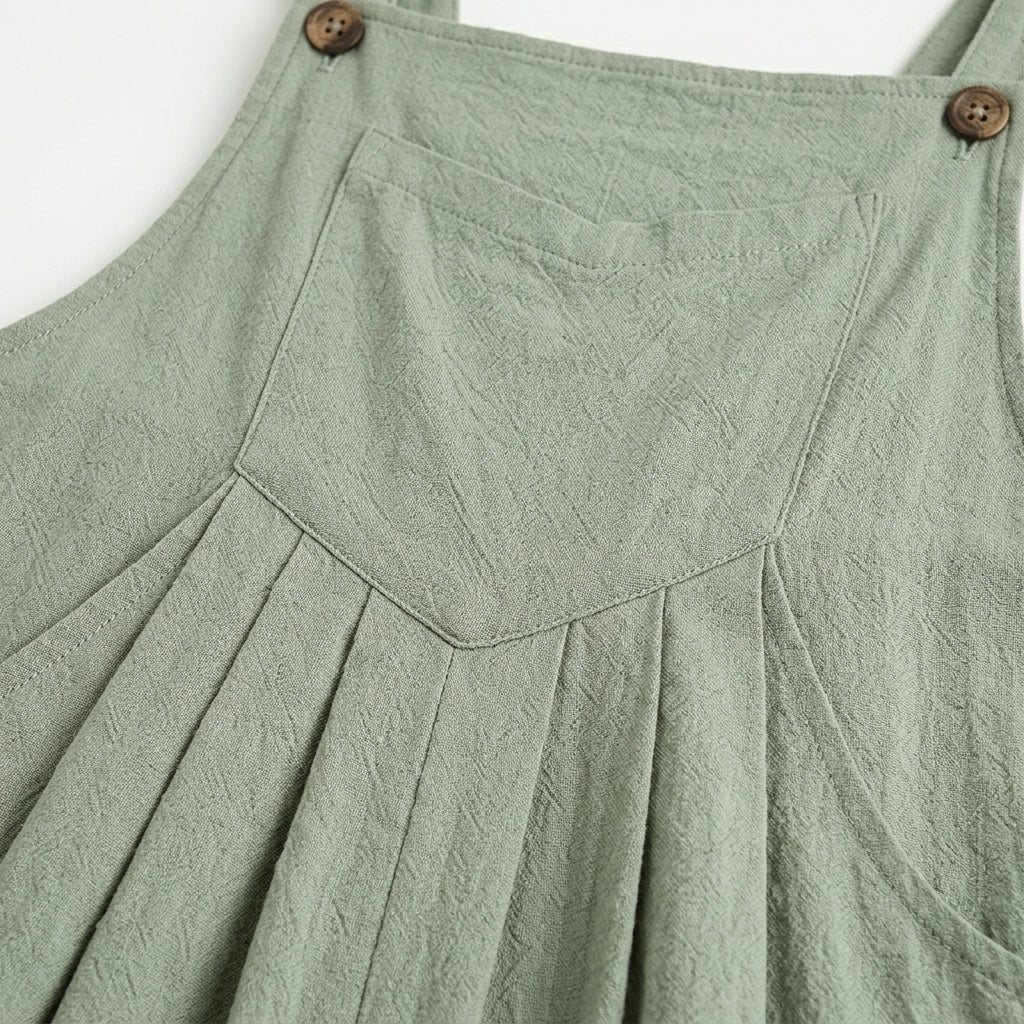 Casual Jumpsuit with Buttoned Straps and Pockets – Relaxed Fit - We are MFEO
