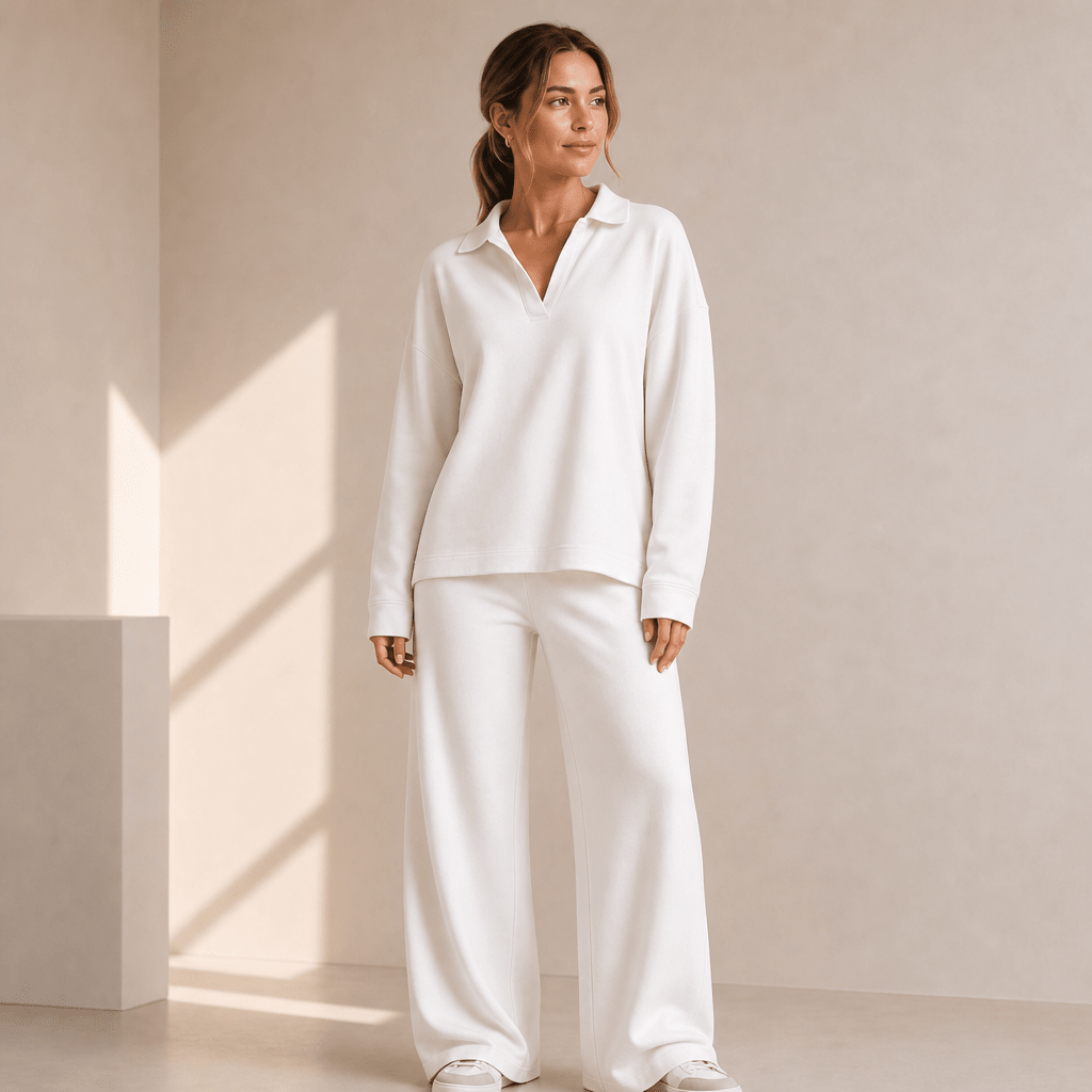 Co-ord Set Women - Polo Neck Sweater with Wide Leg Pants - We are MFEO